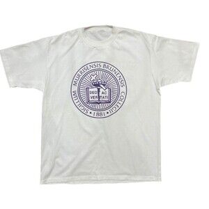 Morris Brown Alumni Vintage Single Stitch White Purple T-Shirt HBCU Men's Size L
